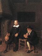 BREKELENKAM, Quiringh van Interior with Two Men by the Fireside f china oil painting artist
